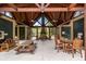 Spacious clubhouse interior with wooden furniture, fireplace, and multiple seating areas for gatherings and relaxation at 5514 Colonial Chatsworth Cir, North Charleston, SC 29418