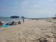 Picturesque beach scene with people relaxing under umbrellas near the calm ocean at 60 Rice Ln, Edisto Beach, SC 29438