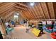 Unfinished attic space with exposed rafters, offering potential for customization and storage at 6373 Farm House Rd, Ravenel, SC 29470