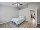 Bedroom with hardwood floors, ceiling fan, and attached sitting room at 811 Reserve Way, Summerville, SC 29485