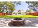 Backyard featuring a fire pit on a patio and a manicured lawn at 83 Avondale Ave, Charleston, SC 29407