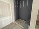 Unfinished bathroom with shower base and bench seat installed during construction phase at 857 Descartes St, Summerville, SC 29486