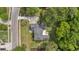 Aerial view showcasing the home's roof, surrounding trees, and proximity to the street at 122 Hidden Fawn Cir, Goose Creek, SC 29445