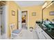 Bathroom with modern fixtures, vanity with vessel sink, and patterned chair at 122 Hidden Fawn Cir, Goose Creek, SC 29445
