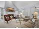 Bright living room with a fireplace, vaulted ceiling, comfortable seating and neutral decor at 122 Hidden Fawn Cir, Goose Creek, SC 29445