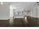 Open living space with hardwood floors, a kitchen island, stainless steel appliances, and recessed lighting at 1245 Hammrick Ln, Johns Island, SC 29455