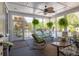 Comfortable screened-in porch featuring a ceiling fan and exterior views at 2050 Wappoo Hall Rd, Charleston, SC 29412