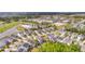 An aerial view of a residential neighborhood showcases well-manicured lawns and a variety of home styles at 209 Palmetto Walk Dr, Summerville, SC 29486