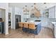 Modern kitchen with island, stainless steel appliances, and stylish backsplash at 2225 Black Oak Court, Mount Pleasant, SC 29466