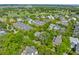 Residential aerial showcasing lush tree coverage among rooftops and the surrounding community at 225 Delahow St, Daniel Island, SC 29492