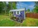 Unique outbuilding with decorative accents and a quaint porch, adding charm to the property's landscape at 229 Twin Lake Dr, Summerville, SC 29483