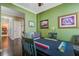 Dining room with hardwood floors, a dark table and views to the entry hallway at 234 Basket Grass Ln, Summerville, SC 29486