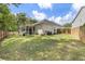 Spacious backyard featuring a covered porch, mature trees, and privacy fence at 3121 Harding Ct, Johns Island, SC 29455