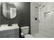 Modern bathroom with tiled shower, stylish vanity, and updated fixtures at 335 Macgregor Dr, Summerville, SC 29486