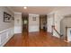 View of the open floorplan with stairs to second level and kitchen area at 3517 Claremont St, Mount Pleasant, SC 29466