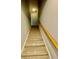 Carpeted staircase with wooden handrail at 4114 Babbitt St, Charleston, SC 29414