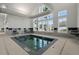 Indoor hot tub area with tile floors, large windows, and posted safety guidelines at 423 Four Seasons Blvd, Summerville, SC 29486