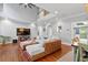 Spacious living room with hardwood floors and a second-story balcony at 5258 Mulholland Dr, Summerville, SC 29485