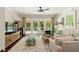 Bright living room with sliding doors to the backyard patio and comfortable seating at 554 Parrot Point Dr, Charleston, SC 29412