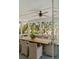 Relaxing screened porch features dining table with view of the backyard at 554 Parrot Point Dr, Charleston, SC 29412