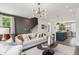 Open concept living space with stylish furnishings and a view of the kitchen island at 566 Scholar Way, Summerville, SC 29486