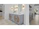 Elegant bathroom with double vanity, stylish mirrors, and decorative lighting at 755 Adluh St, Mount Pleasant, SC 29464