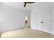 Bedroom with hardwood floors, ceiling fan, and large closets at 755 Adluh St, Mount Pleasant, SC 29464