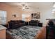 The living room has a large area rug and two couches with end tables at 7850 Wilderness Trl # 6A, North Charleston, SC 29418