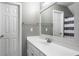 Bathroom featuring a white sink and vanity, a large mirror, and neutral paint at 8651 Grassy Oaks Trl, North Charleston, SC 29420