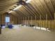 Spacious attic with wood beams and ample room for storage at 1019 Spiers Cir, Bonneau, SC 29431