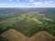 Aerial view of large wooded property with open areas and a road running through, emphasizing the potential for development at 1050 Mt Zion Rd, Saint George, SC 29477