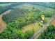 Expansive aerial view of a property with lush greenery, surrounding trees, and open fields at 1050 Mt Zion Rd, Saint George, SC 29477