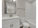 Well lit bathroom featuring a white vanity and matching white subway tile shower and tub surround at 109 Crosscut Ln, Summerville, SC 29486
