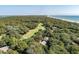 Wide aerial view of the Cougar Point Golf Course, with the beach, ocean, and townhomes nearby at 1365 Dunlin Court, Share D, Kiawah Island, SC 29455