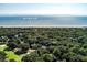 Stunning aerial view of townhomes surrounded by trees, the beach, and the ocean at 1365 Dunlin Court, Share D, Kiawah Island, SC 29455