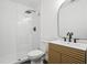 Modern bathroom featuring glass shower, a vessel sink, and contemporary design at 1366 W Point Dr, Mount Pleasant, SC 29466