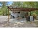 Outdoor patio features covered structure, overhead lighting, seating and views to exterior of property at 158 Whippoorwill Dr, Summerville, SC 29483