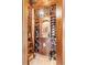 Climate-controlled wine cellar with custom wood racking, display shelves, and ladder at 187 Ithecaw Creek St, Daniel Island, SC 29492