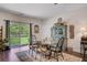 Inviting dining area with sliding glass doors to the backyard and a rustic china cabinet at 209 Cheyenne Rd, Summerville, SC 29483