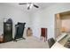 Bedroom featuring neutral carpeting, a ceiling fan, and doorways leading to other rooms at 212 Rubles Ln, Moncks Corner, SC 29461