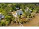 Beautiful aerial view of waterfront homes with marsh and private docks at 2372 Darts Cove Way, Mount Pleasant, SC 29466