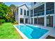 Backyard oasis with a refreshing pool and lush green lawn, perfect for outdoor entertaining at 2870 Ion Ave, Sullivans Island, SC 29482