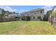 Spacious backyard featuring a screen porch, wood fence, and lush green grass at 317 Whispering Breeze Ln, Summerville, SC 29486