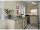 Bright kitchen featuring tiled backsplash, granite countertops and neutral cabinetry at 7 Chadwick Dr # A, Charleston, SC 29407