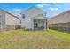 Well-kept backyard with green lawn, wooden fence, and a screened porch area for relaxation and outdoor enjoyment at 9707 Seed St, Ladson, SC 29456