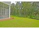 Well-maintained backyard showcasing the screened-in porch and bordering trees at 1425 Clay Field Trl, Summerville, SC 29485