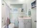 Bright bathroom with a large framed mirror over the vanity, featuring a shower-tub with charming shower curtain at 3019 Fraserburgh Way, Mount Pleasant, SC 29466