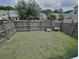 View of a fenced backyard with a lush lawn and neighboring houses at 310 Flyway Rd, Goose Creek, SC 29445