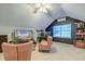 Attic bonus room with a large tv, mini-split, and office, perfect for relaxing or working from home at 3298 Heathland Way, Mount Pleasant, SC 29466