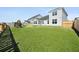 Spacious backyard with lush green grass, wooden fence, and play set, perfect for outdoor activities and relaxation at 490 Rowley Ln, Summerville, SC 29486